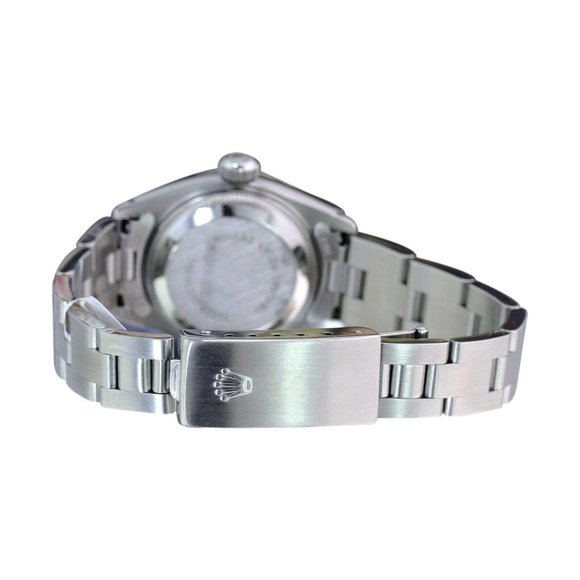 ROLEX DATEJUST SILVER DIAMOND DIAL 18K GOLD FLUTED STEEL OYSTER WATCH 26MM 69174 - Picture 6 of 6